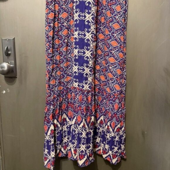 Vintage forever 21 Boho V-neck  Geographic Tribal print Maxi Dress - Picture 6 of 16